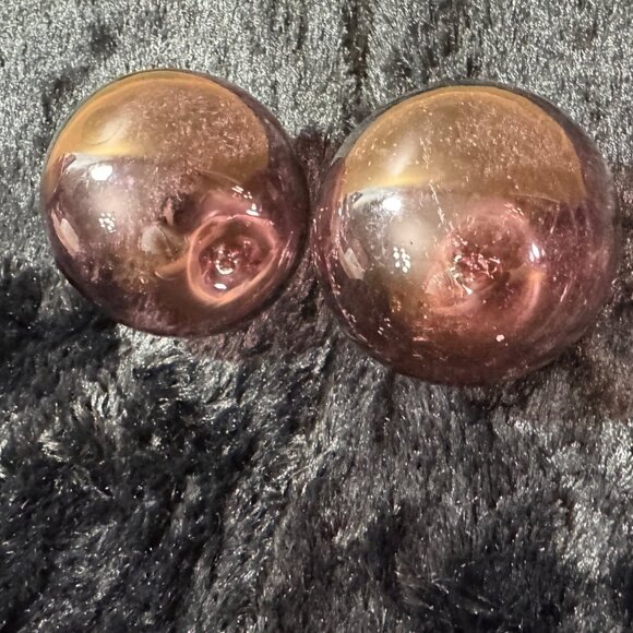 Glass Sphere  Floats Purple Set Of 2 - Picture 3 of 3